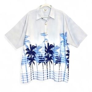 Island Tropics button-up shirt. Gray/blue XL